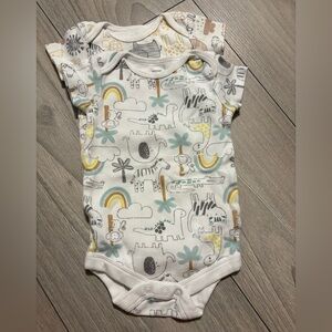 George Safari Print Kids Bodysuit - Cream and Gray